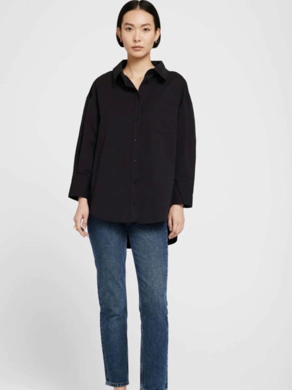 Anine Bing 'Mika' Black Button-Front Shirt - Picture 5 of 7